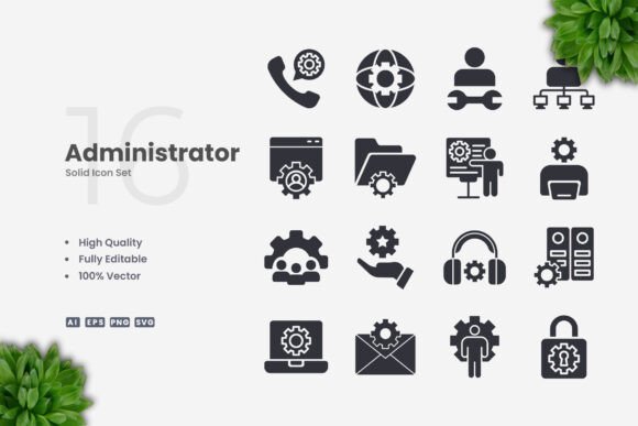 Administrator Solid Icons: Essential Graphics and Icons for Modern Branding