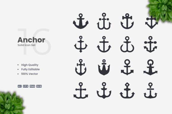 Anchor Solid Icons Graphics Review