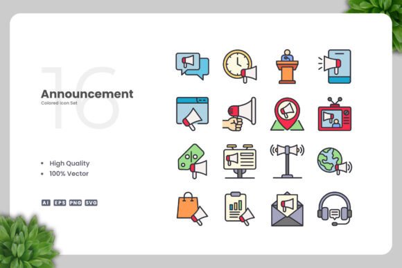 Announcement Color Icons: A Designer’s Review of Graphics and Icons