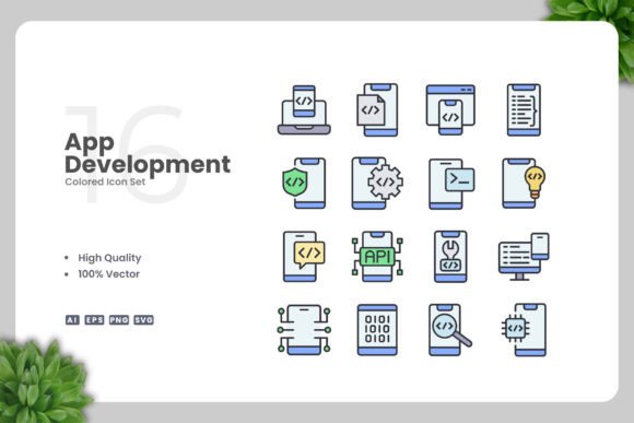 App Development Color Icons Graphics Review