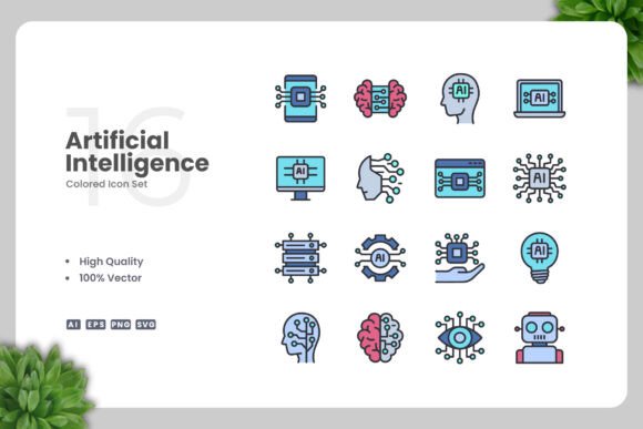 Artificial Intelligence Color Icons Graphics and Icons Review