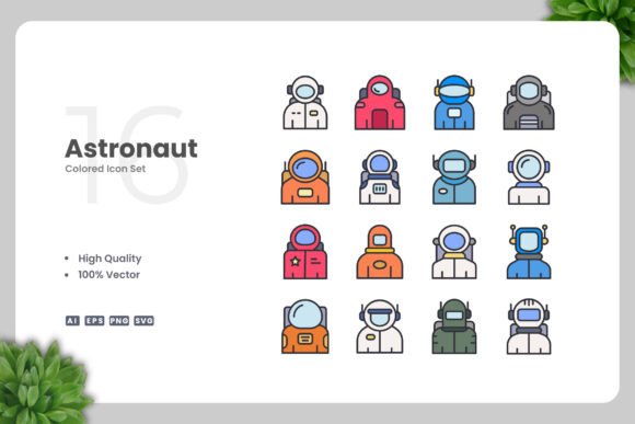 Astronaut Color Icons Graphics and Icons Review