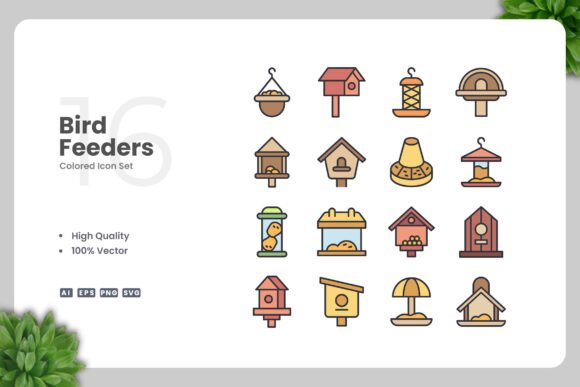 Bird Feeders Color Icons: A Practical Review for Graphics and Icons Sellers