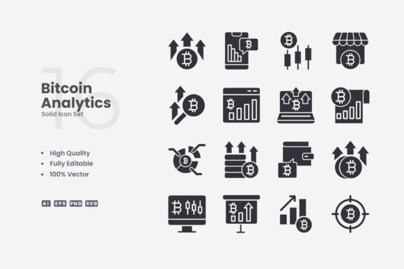 Bitcoin Analytics Solid Icons Graphics and Icons Review