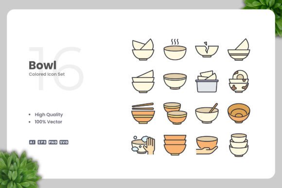 Bowl Color Icons Graphics Review for Modern Design Projects