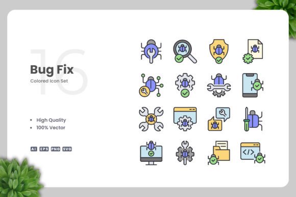 Bug Fix Color Icons Graphics Review