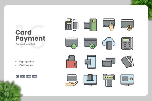 Card Payment Color Icons Graphics and Icons Review