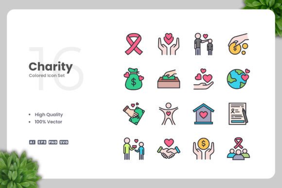 Charity Color Icons Graphics Review