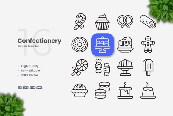Confectionery Icons: A Simple Graphic Design Asset for Local Branding