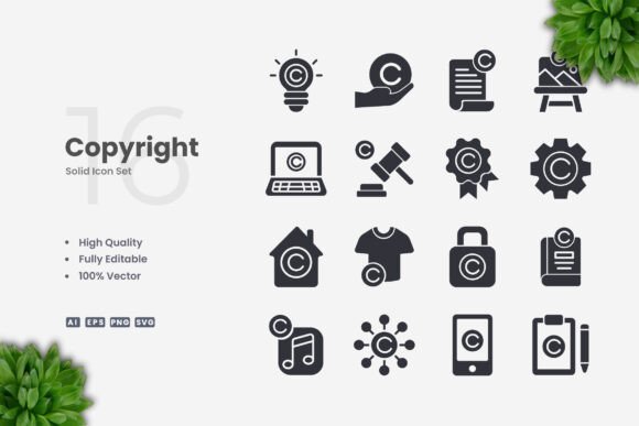Copyright Solid Icons: Graphics and Icons for Small Business Branding