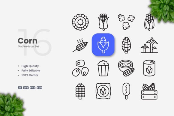 Corn Icons: A Simple Graphic Design Asset for Real Crafting Projects