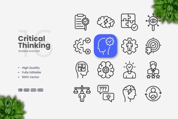 Critical Thinking Icons: A Modern Design Asset for Polished Content