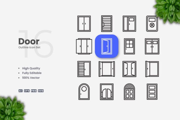Door Icons: A Simple Graphic Design Asset for Modern Local Branding