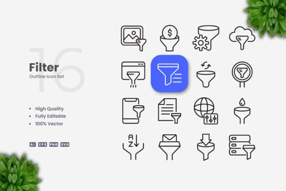 Filter Icons Graphics for Modern Editorial Design