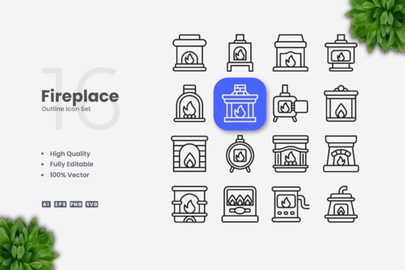 Fireplace Icons Graphics Review