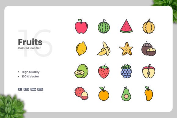 Fruits Color Icons Embroidery Review