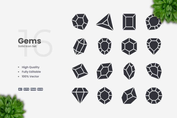 Gems Solid Icons Graphics Review