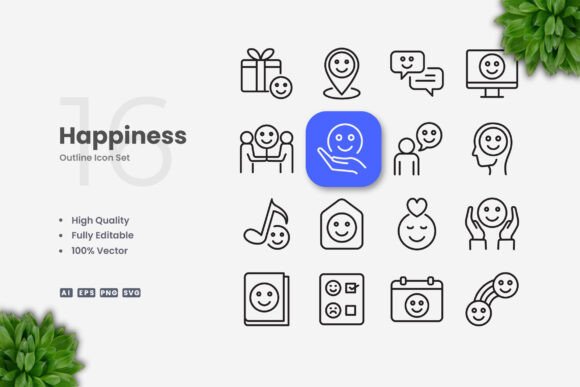 Happiness Icons Graphics Review