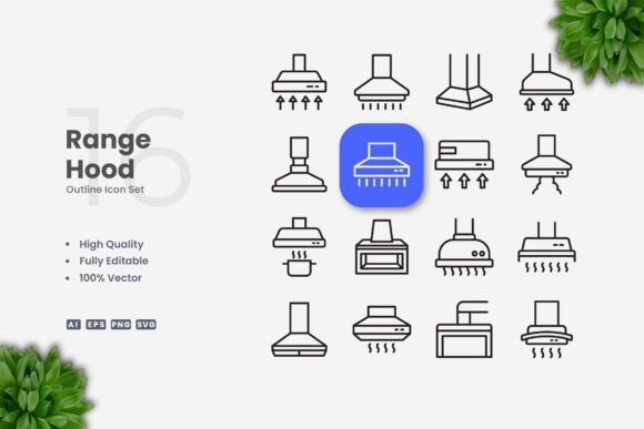 Range Hood Icons: Graphics and Icons for Modern Branding