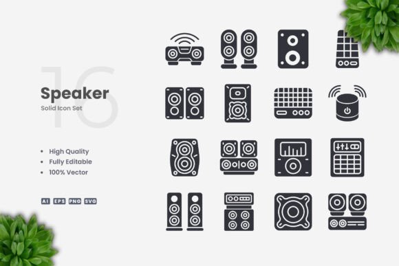 Speaker Solid Icons Graphics Review